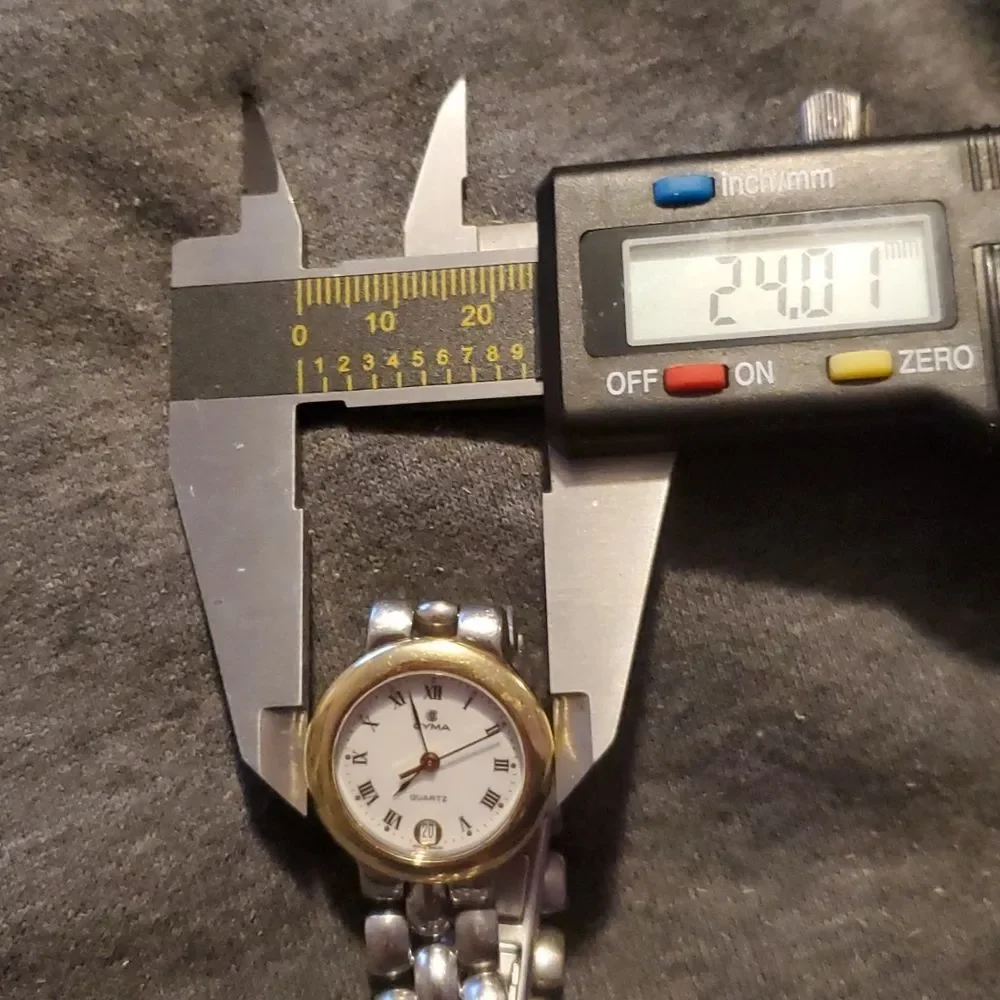 CYMA Oceana Club 14kt & Stainless Steel Womens Roman Numeral &‎ Date Swiss Watch